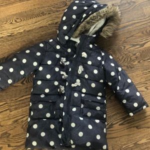 Gap polka dotted size 5 puffer coat
